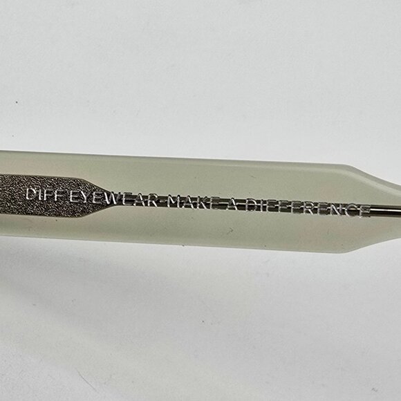 Diff Eyewear Jagger Crystal Olive Frame Silver Mirror Lens Cat Eye Sunglasses - Picture 8 of 15